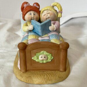 Vintage 1980s Cabbage Patch Kids Porcelain Figurine Bedtime Story Sister Reading